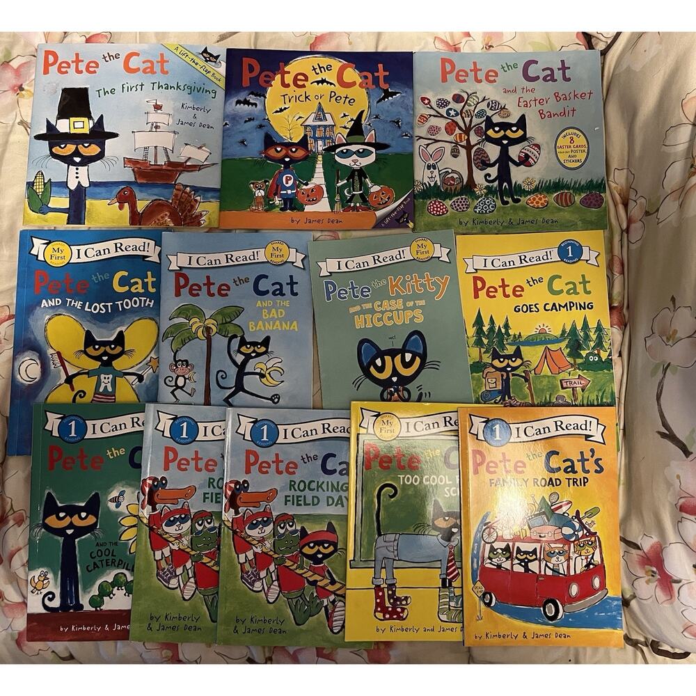 Lot of 12 Pete the Cat Paperback books in Very Good Used condition w/minor wear